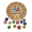 Relógio Pedagógico Infantil de Encaixe em Madeira Brinquedo Educativo