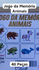 Memória Animais Jogo Com 40 Peças Brinquedos De Menina De Menino Alfabetização Educativo Pedagógico