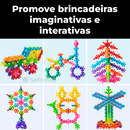 Brinquedo Blocos De Montar Encaixar 100 Peças Colorido Educativo Criativo Para Crianças