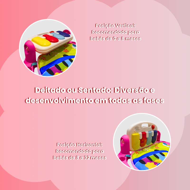 Tapete de Atividades Musical com Piano Interativo e Móbiles para Bebê - ColorBaby