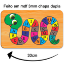 Quebra Cabeça Brinquedo Pedagógico Didático Alfabeto em MDF