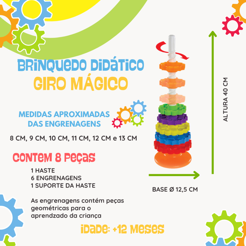 Brinquedo Didático Giro Mágico Dismat MK326