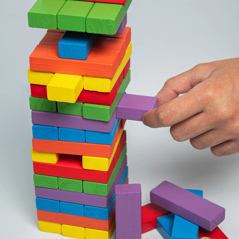 KIT3 Jogo Caiu Perdeu Pais & Filhos de plastico Jogo da Torre 45 Peças Desenvolve Coordenação Motora