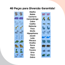 Memória Animais Jogo Com 40 Peças Brinquedos De Menina De Menino Alfabetização Educativo Pedagógico