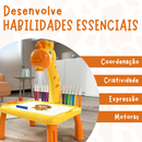 Lousa Mágica Mesinha Divertida Interativa Projetor Girafinha Educativa Iluminada Livro de Desenhar