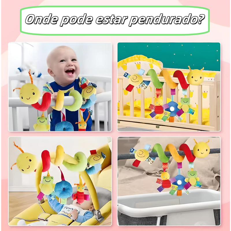 MEDOOSI Bebê Recém Nascido Mobile Centopeia Espiral /ARCO-IRIS Coruja Carrinho Brinquedo Conforto de Berço Com Chocalho