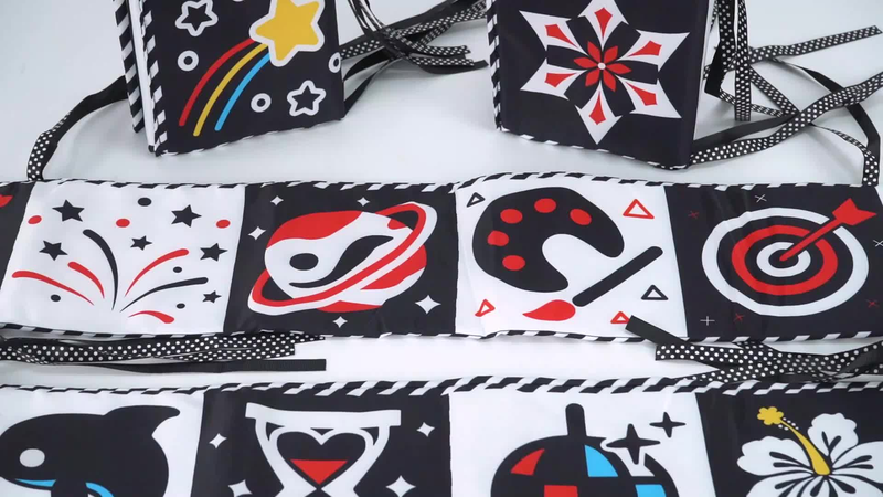 Livro De Pano Macio Para Bebês Alto Contraste Preto E Branco Sensorial Brinquedos De Pequeno Porte
